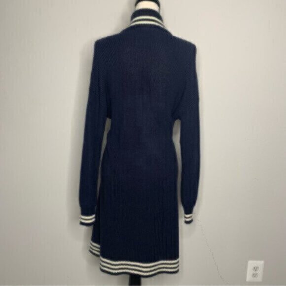 Ralph Lauren Blue & White Sweater Midi Long Sleeve Dress - Picture 5 of 11